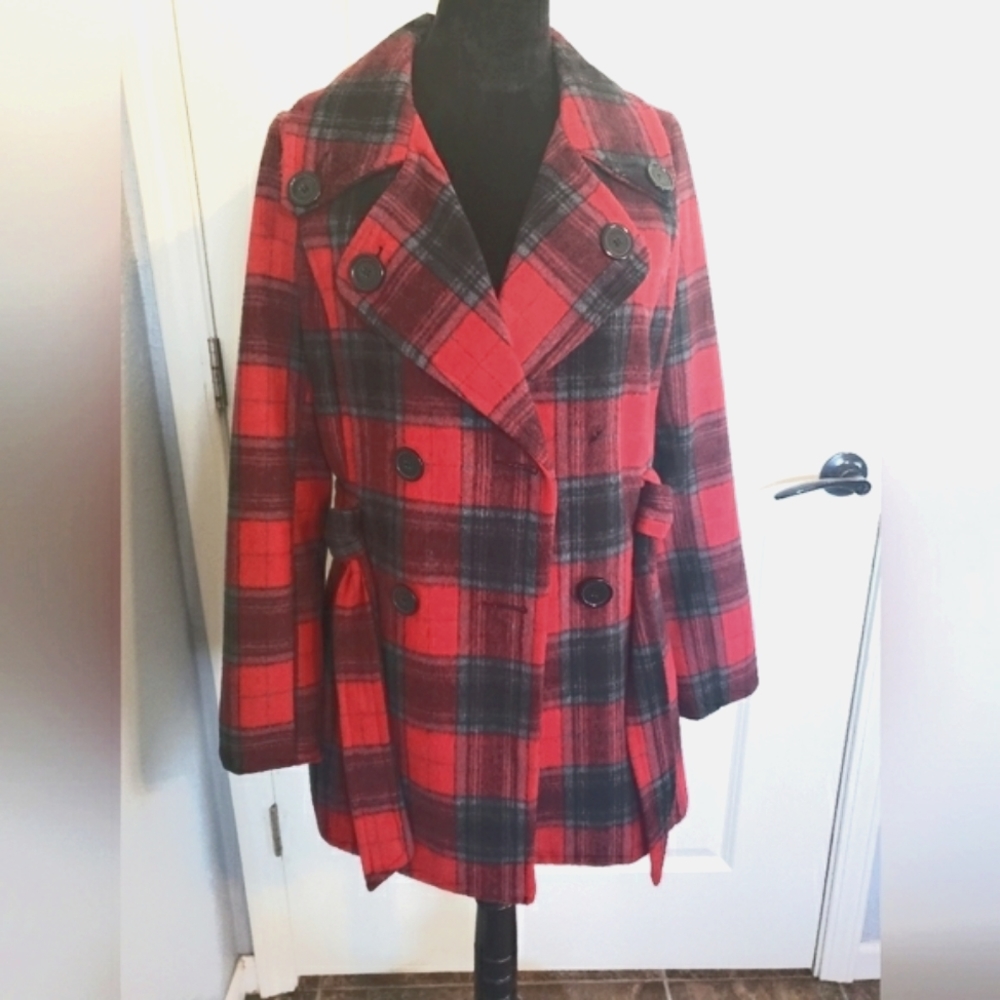 Jou Jou Red and Black Plaid Jacket (as is)